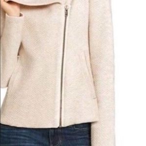 CAbi Oatmeal Beige Quilted Moto Jacket